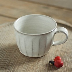 白釉コーヒーカップ（面） 1枚目の画像