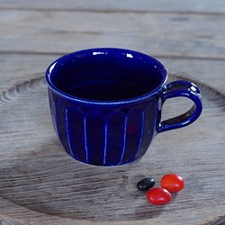 瑠璃釉コーヒーカップ（面） 1枚目の画像