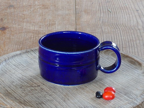 広口コーヒーカップ（瑠璃釉） 1枚目の画像