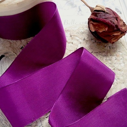 Antique French Silk Grosgrain Ribbon Purple Peony 紫牡丹 リボン テープ Amalkamal 通販 Creema クリーマ ハンドメイド 手作り クラフト作品の販売サイト