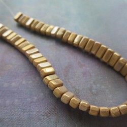 *♥Czech Tile Beads French Golden Beige Iris 52pcs♥* 1枚目の画像