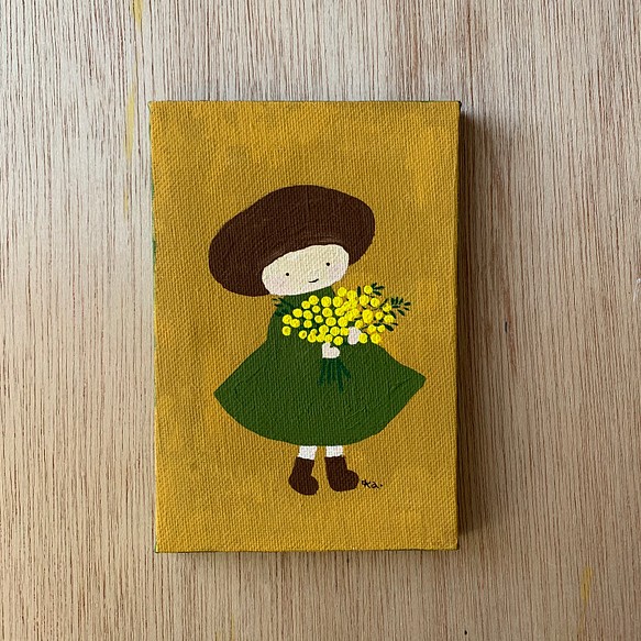 “含羞草花束”油畫 第1張的照片