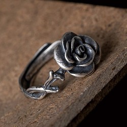 色移り有り ＜受注制作＞薔薇のリング ばら シルバー R131 - リング(指輪)