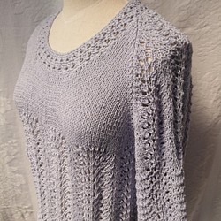藤編み模様の五分袖サマーセーター 1枚目の画像
