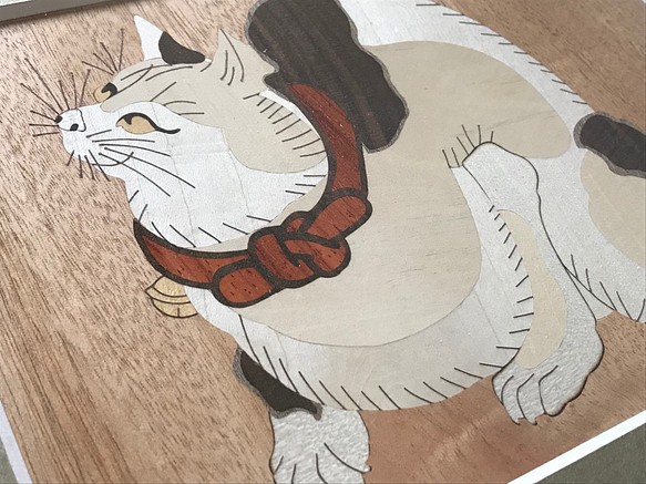 格安販売の 木の絵木象嵌 浮世絵 鼠よけの猫 木材 Buymartdirect Com