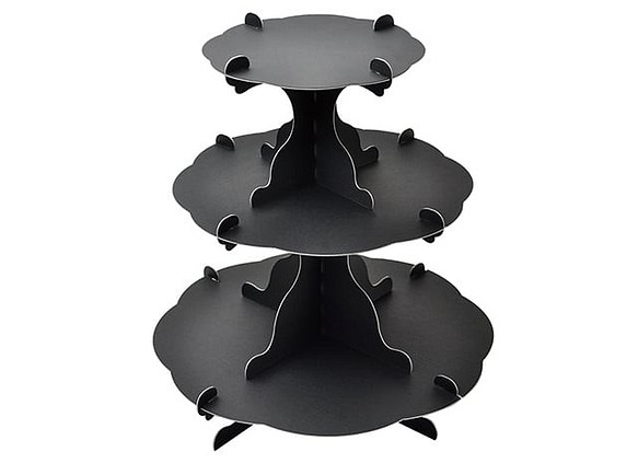 アフタヌーンティー風組立式3段テーブル　ブラック 　　(No.44-5821) 1枚目の画像