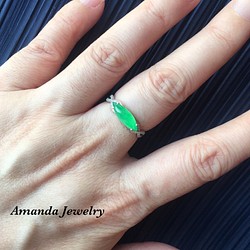 Amanda Jewelry 『開幕慶 優惠實施中』天然緬甸A貨翡翠 木拿種 陽綠 鑽戒 第1張的照片