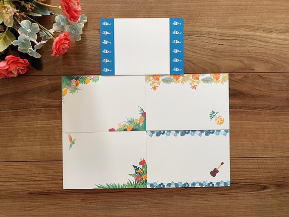 【新作】南国風　ポストカード　10枚セット　ハワイ　ハワイアン　メッセージカード　はがき　暑中見舞い 1枚目の画像