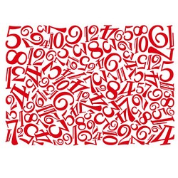 ポーセラーツ 白磁用 numeral 数字 転写紙　RED 1枚目の画像
