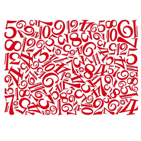ポーセラーツ 白磁用 numeral 数字 転写紙　RED 1枚目の画像