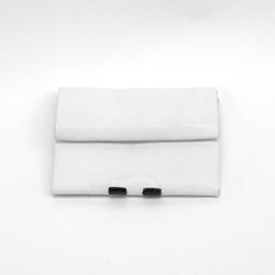 組み立て式コインケース/白×黒/レザー革/プレゼント/コンパクト/epoquesewn/ 1枚目の画像
