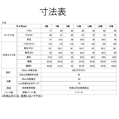 型紙 Teliteaバルーンスリーブブラウスサイズ展開5号 17号縫い代付カット済み Bl 0064 型紙 Telitea 通販 Creema クリーマ ハンドメイド 手作り クラフト作品の販売サイト