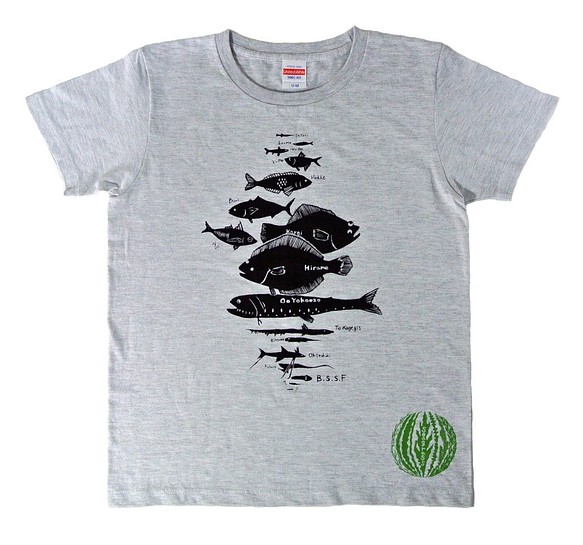 Fish T-shirt by water depth 女士 (SML) 第1張的照片