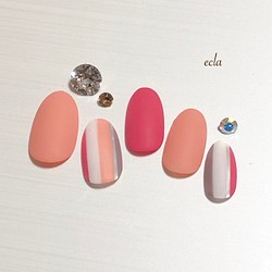 0 ストライプ モードネイル マット シンプル ピンク ワンカラー シルバー ライン ラインテープ ネイルチップ ネイルシール Nail Salon Ecla エクラ 通販 Creema クリーマ ハンドメイド 手作り クラフト作品の販売サイト