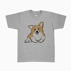 コーギー　Tシャツ （グレー） 犬 1枚目の画像