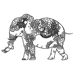 【lace調】散歩に出かける　象さん(A4ポスター) 1枚目の画像