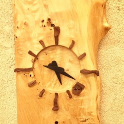 【木の時計】トチ　振り子付きNo.802／一点もの 1枚目の画像