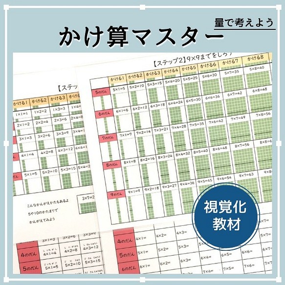 かけ算マスター 4ステップ式 視覚化教材 九九 小２ 算数 表 雑貨 その他 こども工作 順次発送中 通販 Creema クリーマ ハンドメイド 手作り クラフト作品の販売サイト