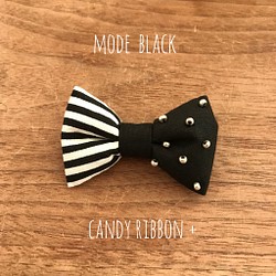 【再販】 C.R+ ribbon brooch 「mode black」 1枚目の画像