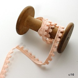 010 Baby Pink [2m Unit] 5mm 寬絨球膠帶 Made in Japan Petit Blade/Made 第1張的照片