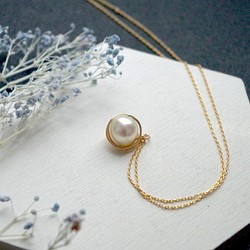 【6月誕生石】不揃いアコヤ真珠のネックレス✳︎無加工・無着色 1枚目の画像