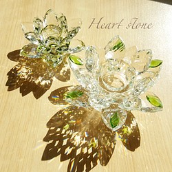 【1名様✨】crystal Lotus 蓮 サンキャッチャーのお得な2点セット クリスタルガラス 置物 1枚目の画像