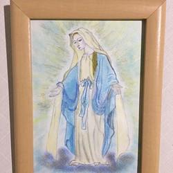 パステル・色鉛筆画「マリア様」 1枚目の画像