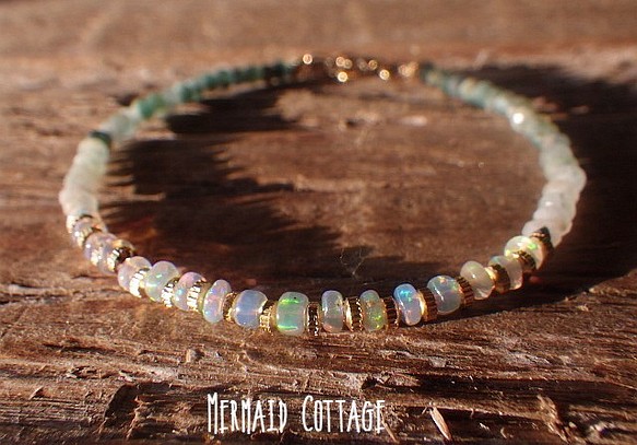 14kgf＊Grandidierite＆Opal Ombre Bracelet オパール＆グラン