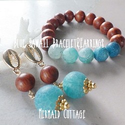 Blue Hawaii Bracelet&Earrings☆セット 1枚目の画像