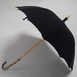 久留米絣の日傘　「ぬばたま」 1枚目の画像