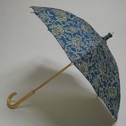 ＊お値引き商品＊　紬の日傘「花御堂」 1枚目の画像