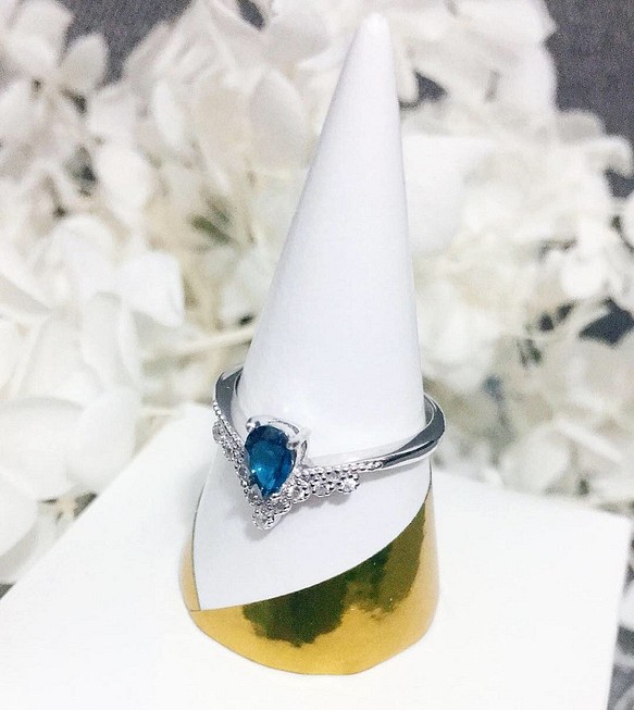 【節日限定 戒指系列】天然藍托帕石 925純銀戒指 第1張的照片