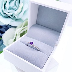 【戒指系列】天然紫水晶 925純銀 戒指 第1張的照片