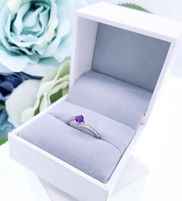 【戒指系列】天然紫水晶 925純銀 戒指 第1張的照片