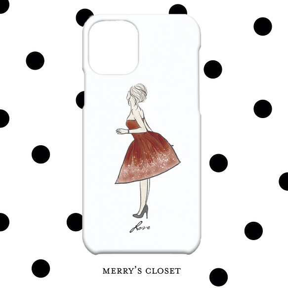〜MERRY'S CLOSET〜選べるドレスデザイン♡スマホケース│名入れ可・iPhonケース 1枚目の画像