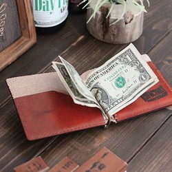 【送料無料】money clip purse 『R3FACTORY VINTAGE』札ばさみ,２つ折り,アンティーク 1枚目の画像