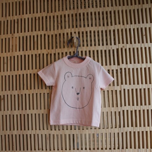 ベアちゃんTシャツ（サイズ80・ベビーピンク） Tシャツ Hundehutte
