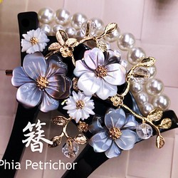 簪 和 K24GP 桜 かんざし バチ型  パール 簪 着物 髪飾り 留袖 着物 成人式 結婚式 卒業式 1枚目の画像
