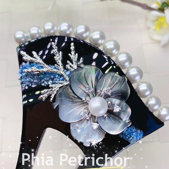 簪 和 K24GP 桜 かんざし バチ型  パール 簪 着物 髪飾り 留袖 着物 成人式 結婚式 卒業式 1枚目の画像