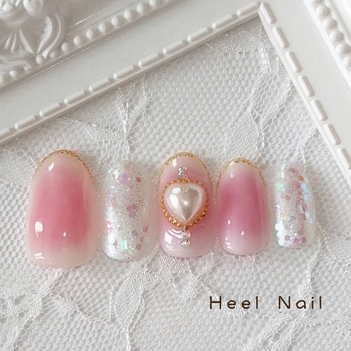 ００３ ネイルチップ ジェルネイル チークネイル 姫系ネイル 姫かわいい ネイルチップ ネイルシール Heel Nail ꕤ ﾟ 通販 Creema クリーマ ハンドメイド 手作り クラフト作品の販売サイト