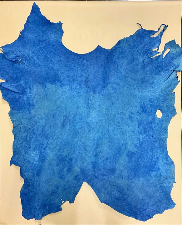 猪革　ポルティラ　(白鞣し)　藍染 1枚目の画像