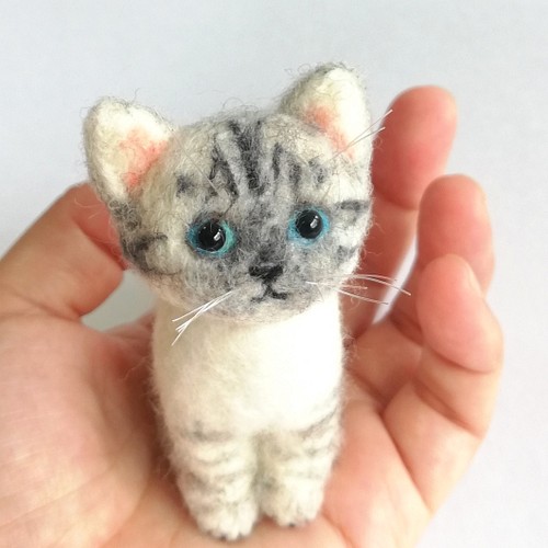 ◾受注制作・猫うちの子オーダー・羊毛フェルト猫（手のひらサイズ 