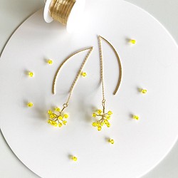 [定制]施華洛世奇黃水晶和含羞草美國耳環 第1張的照片
