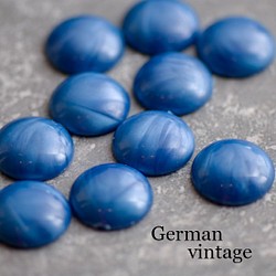 ドイツヴィンテージカボション　マーブル青　2個　メタリック　 ルーサイト　アクリル　ラウンド　ブルー 1枚目の画像