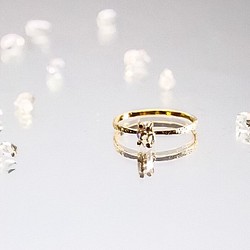 【Creema Limited】14kgf Herkimer 鑽石簡約戒指（黃金或玫瑰金） 第1張的照片
