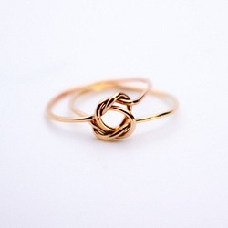 『愛的感覺』無限♡結 戒指 / 14kgf黃金x玫瑰金/ creema限量版 第1張的照片