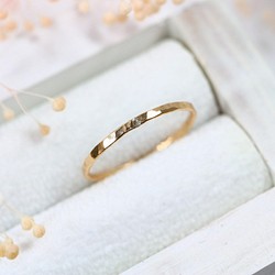 寬度1.2mm / 14kgf黃金“ Tsuchime精美戒指” /小指戒指，簡單精緻的戒指 第1張的照片