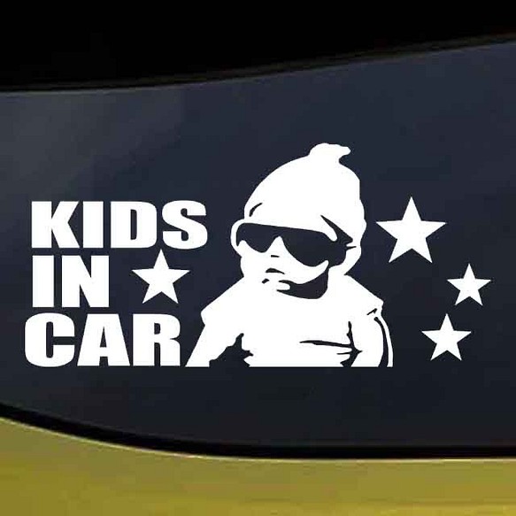 キッズインカー/車用ステッカー 星柄赤ちゃんデザイン 1枚目の画像