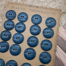 フランスラウンドプラスチックボタン（マットブルーL）   3個セット 1枚目の画像