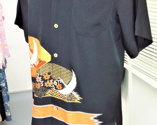 留袖着物リメイク~アロハシャツ、縁起物の着物！
